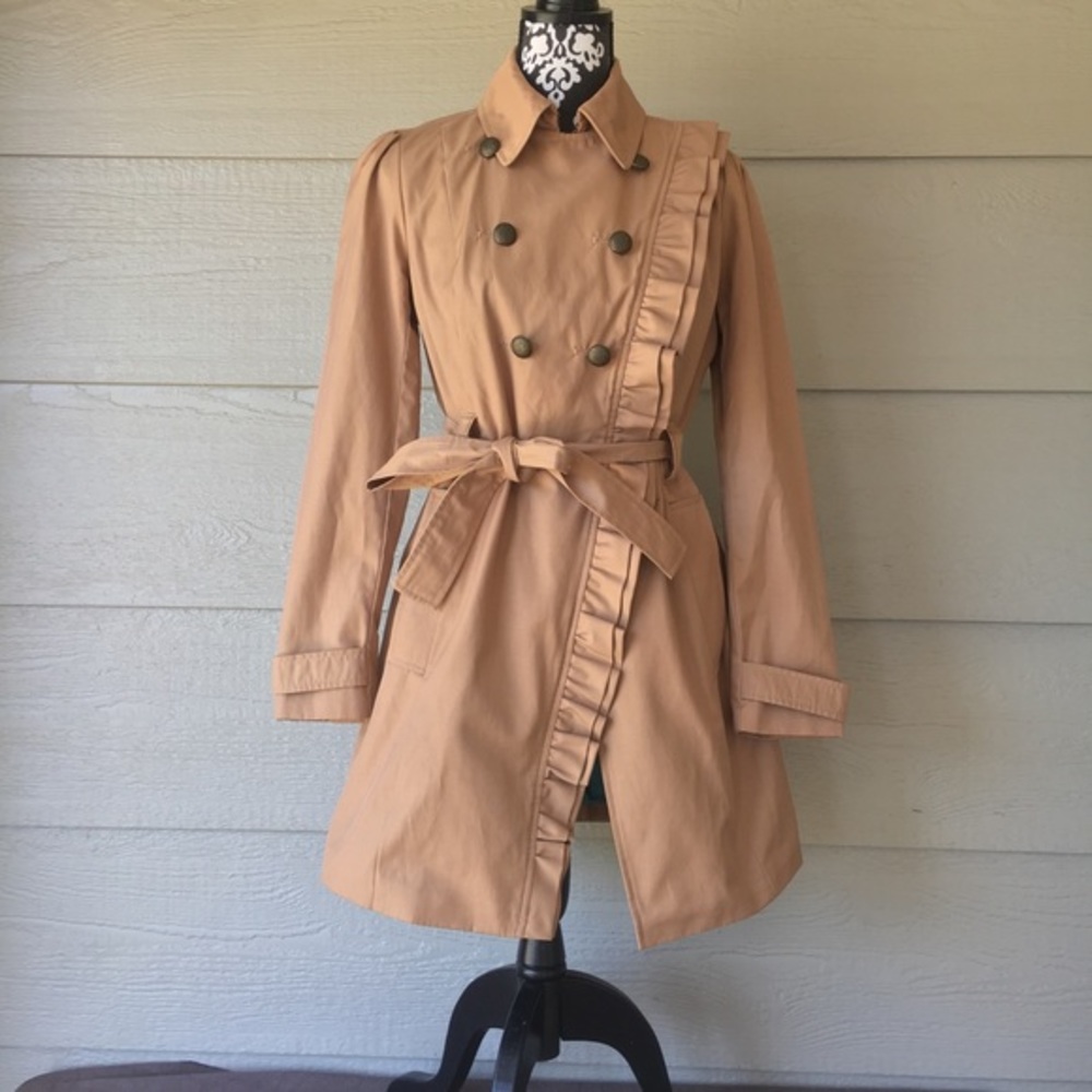 Anthropologie Elevenes Camel Trench Coat Jacket
